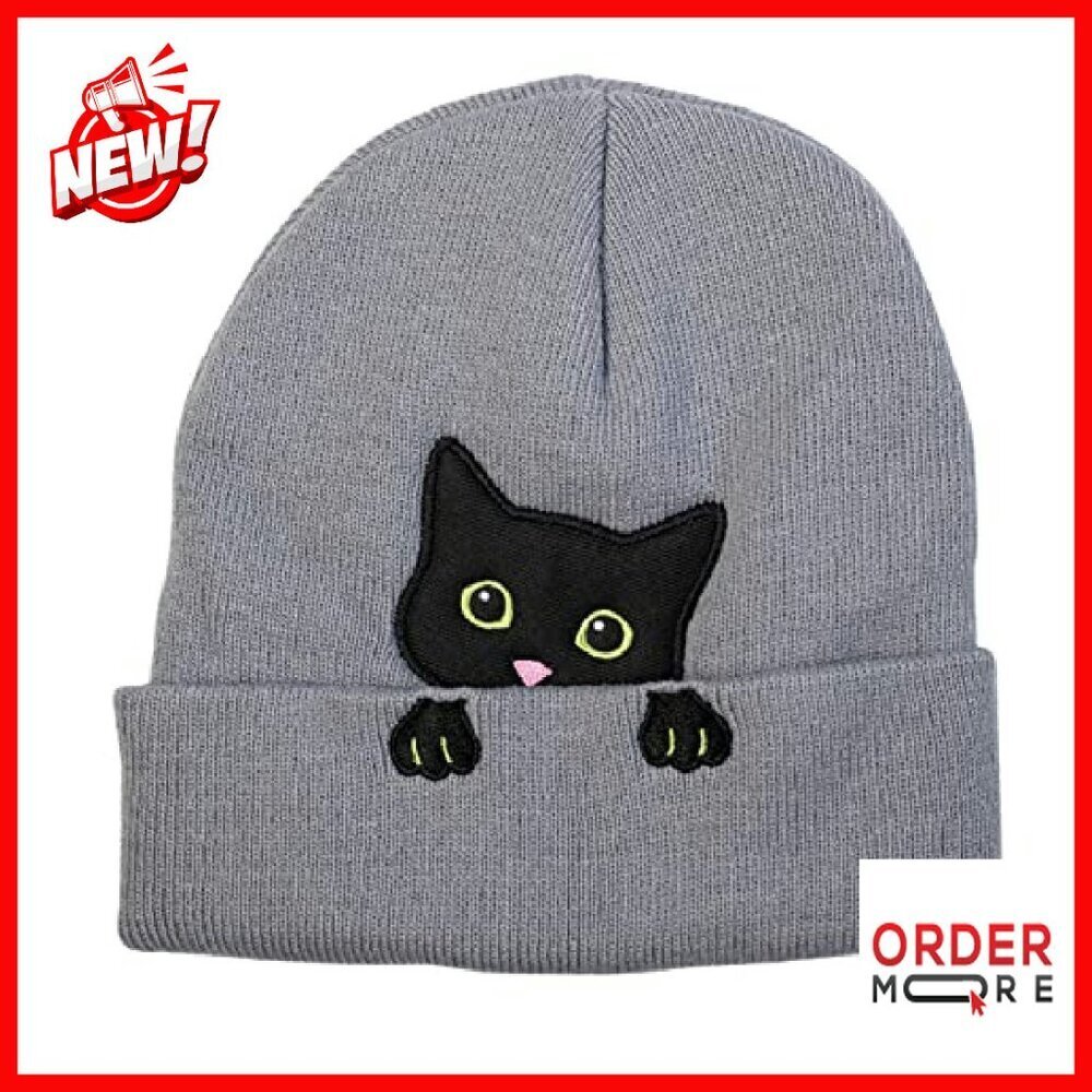 Cat Ear Beanie Winter Hat for Women Men Unisex Cute Gift - Picture 3 of 8